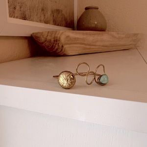 Gold and teal stone bracelet from Greece